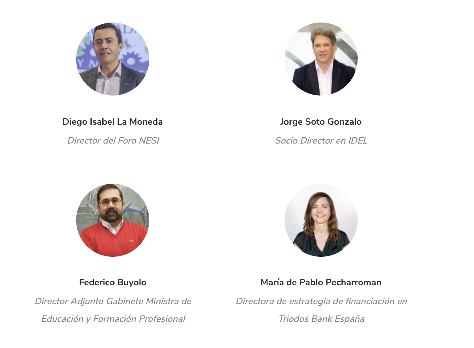 Ponentes webinar IDEL-NESI